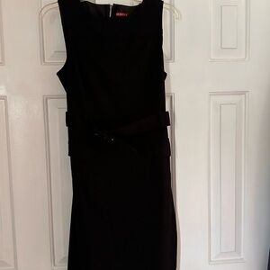 Merona Black Sheath Midi Dress Bateau Neckline